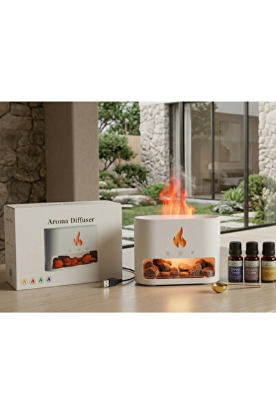 Generic Brand TERRA RELAX Aromatherapy Diffuser – Fireplace Effect, Multicolo...