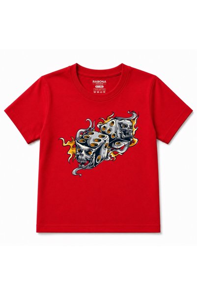 Rabona Fashion Roll Mortal – Tricou Grafic pentru Copii cu Craniu în Flăcări ...
