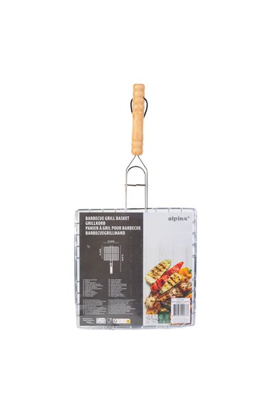 Alpina Gratar tip plasa pentru carne si legume cu maner din lemn, suprafata 2...