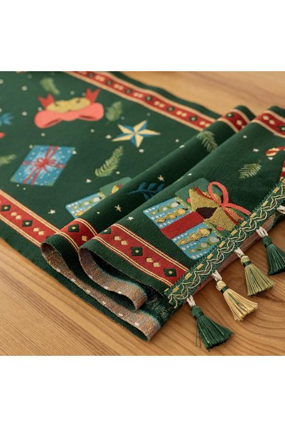 Generic Boho Table Runner with Tassels Home Decor, Farmhouse Rustic Cotton an...