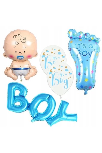NO BRAND SET BALENE BABY SHOWER ANIVERSARE BĂIEȚE ALBASTRU