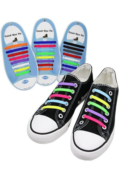 Generic Lazy Tying-Free Elastic Shoelaces, 16 Pcs Waterproof No Tie Laces for...