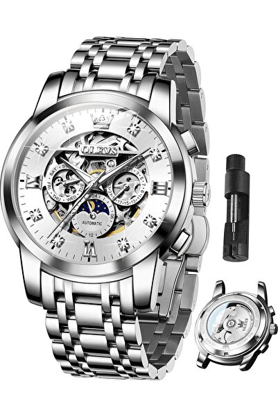Generic Leather Watches for Men, Big Face Stainless Steel Analog Quartz Watch...