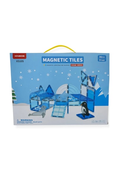 NO BRAND Plăci magnetice Ocean 36 el. cu figurine - Dale magnetice 3+