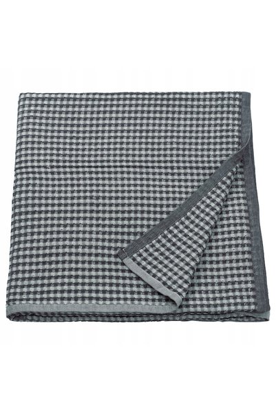IKEA Cuvertură de pat PELARTUJA, gri închis/gri deschis, 150x250 cm BUMBAC