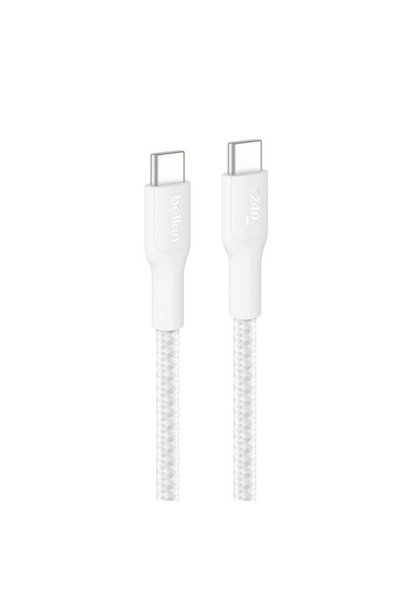 Belkin Cablu USB-C/USB-c 240W 3m împletit, alb CAB025hq3MWH
