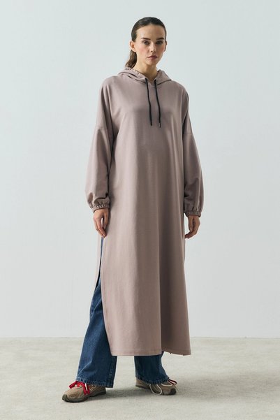 QANU مارلا سويت شيرت كبير الحجم من فرو المنك