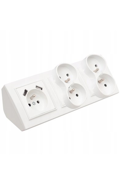 ADELID Priză multiplă de colț cu 5 căi, pentru mobilier, bucătărie, birou, cu...