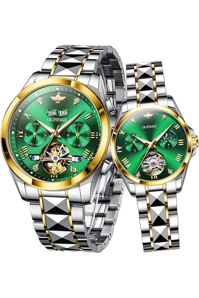 Generic Leather Watches for Men, Big Face Stainless Steel Analog Quartz Watch...