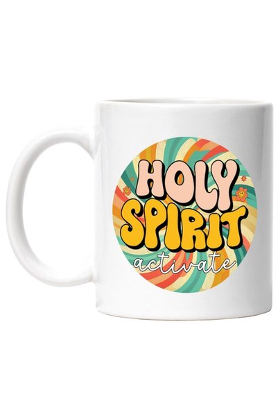 INOVATIX Personalized white mug,Holy spirit activate,hippie style,culture,psy...