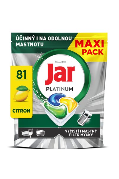 JAR Tablete pentru mașina de spălat vase platină lămâie 81 bucăți