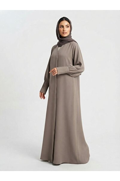 Generic Brand Women's Stylish Abaya with Pleated Sleeves