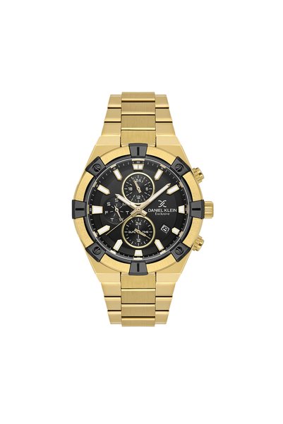 Daniel Klein Exclusive Gold Stainless Steel Watch for Men DK.1.14242-4