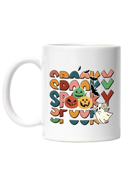 INOVATIX Personalized white mug, decorated pumpkins Spooky, Halloween, holida...