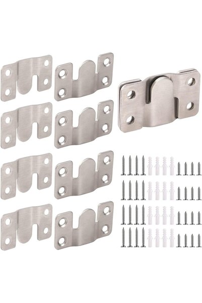 Generic Interlocking Flush Mount Bracket Picture Hanging Hooks, Stainless Ste...