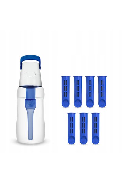 Dafi Sticlă de apă cu filtrare 0,5l SOLID Albastru Ciel 7 Filtre