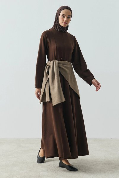 QANU Alisyum Long Dress Brown