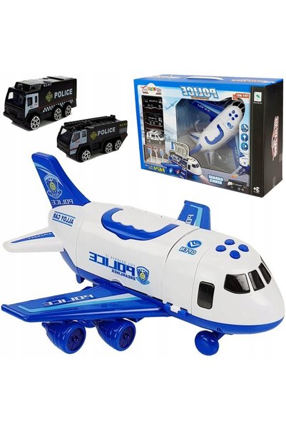 LeanToys ND24_7423 Avion Pliabil de Poliție cu Mașini 1
