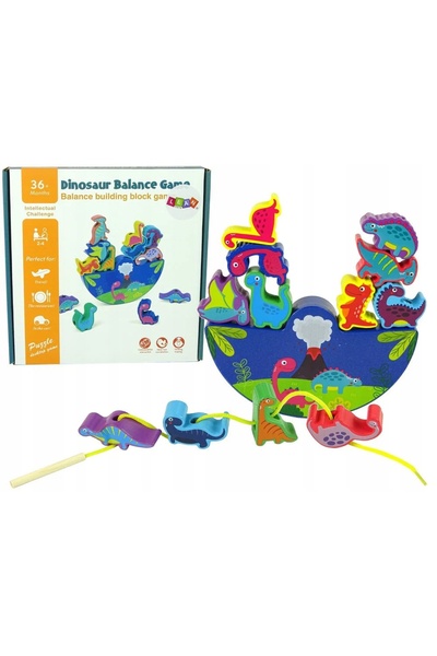 NO BRAND ND24_10155 Joc de echilibru cu dinozauri din lemn Di