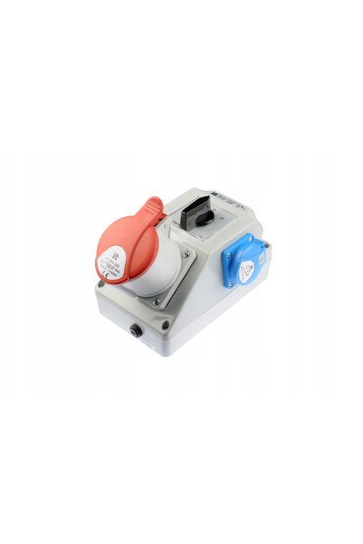 Spamel 32A 5P+2P+Z (L-0-P) Kit de instalare priză roșie - E145EY-SP016