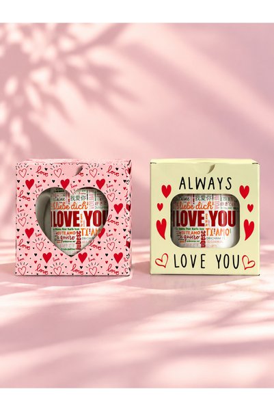 MAISON GLOWEN Aşk Temalı Kutulu Seramik Kupa Bardak – I Love You Tasarımlı Sevgiliye Romantik Hediye