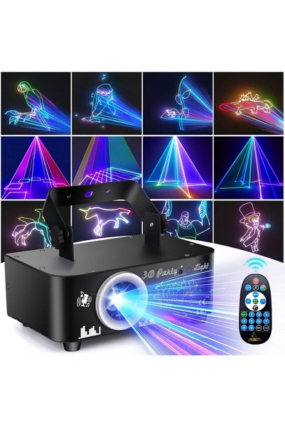 Generic أضواء ليزر احترافية للدي جي - أكثر من 200 تأثير ثلاثي الأبعاد RGB، مع...