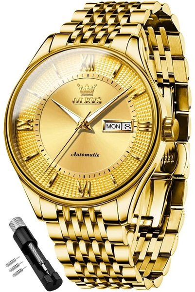 Generic Leather Watches for Men, Big Face Stainless Steel Analog Quartz Watch...