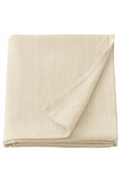 IKEA Cuvertură de pat INDIRA, naturală/100% bumbac, nealbită, 150x250 cm CADOU