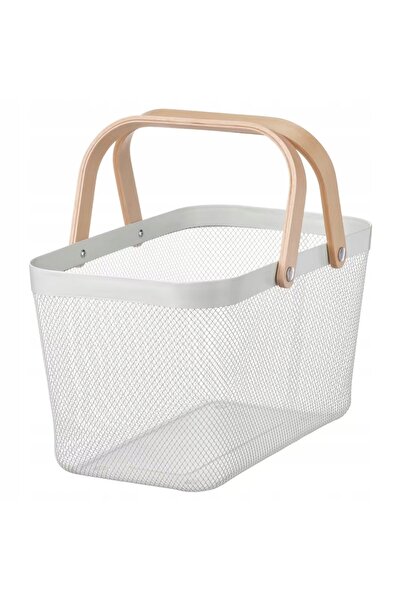 IKEA RISATORP Coș universal, metalic, alb, 27x42x23 cm
