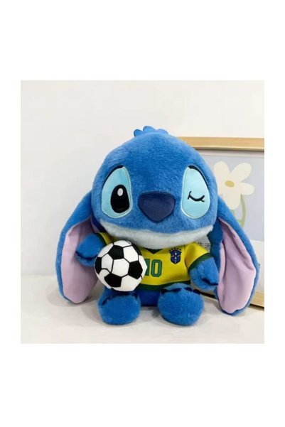 OEM Jucărie de pluș cu minge de fotbal, 30 cm, Model Brazilia, Personaj adorabil, Cadou pentru copii