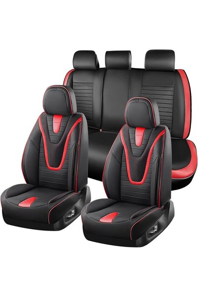 Coverado Car Seat Covers Full Set, Seat Covers for Cars, Red Car Seat Cover, ...