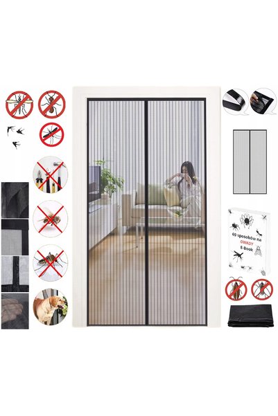 NO BRAND Plasă magnetică anti-țânțari pentru ușă 120 x 210 cm Plasă anti-inse...