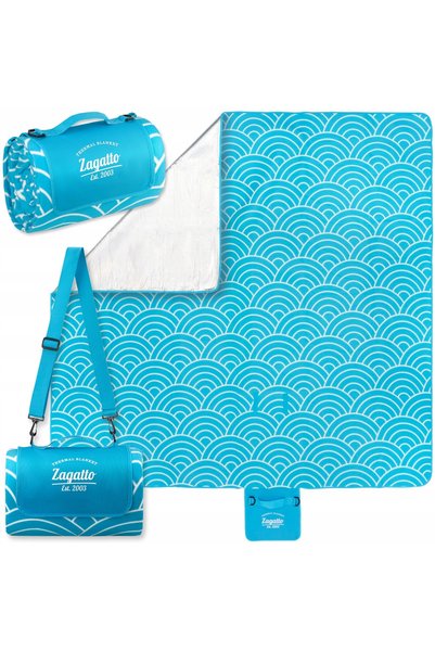 zagatto Pătură de picnic termoizolantă 200x200 cm, saltea mare de plajă imper...