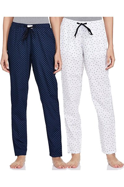 Generic Women Cotton Printed Slim Fit Pyjama- Multicolor, Pack of 2