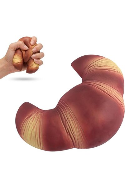 EXCEFORE Bread Squishy Stress Relief Toy, Slow Rising Chocolate Croissant Foa...
