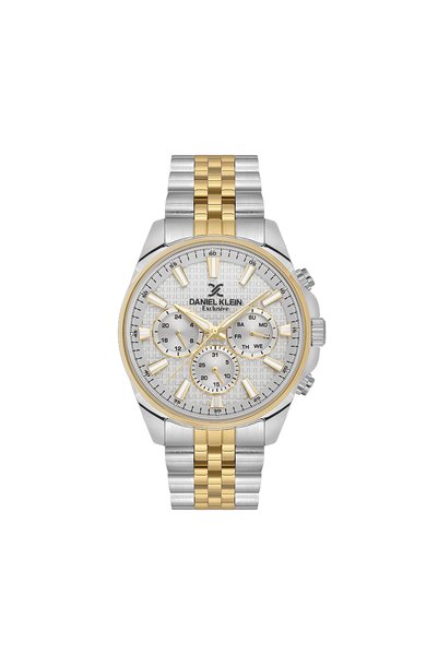 Daniel Klein Exclusive Silver and Gold Stainless Steel Watch for Men DK.1.142...