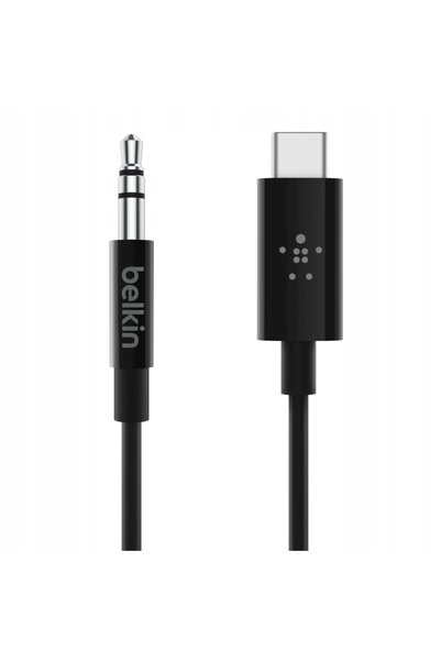 Belkin Cablu RockStar 3,5mm audio/USB-C 0,9m negru F7U079bt03-BLK
