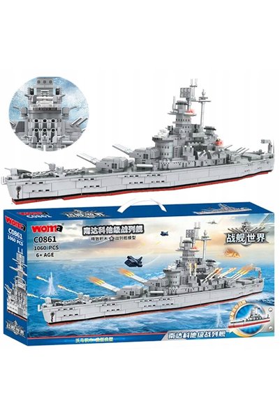 NO BRAND SET DE CUBURI DE CONSTRUCȚIE MEGA 1068 PIESE NAVE DE RĂZBOI ARMATA