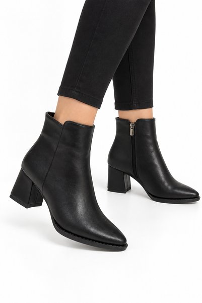 Jagulep Cizme cu toc pentru femei, rezistente la frig (6 cm) NEGRU