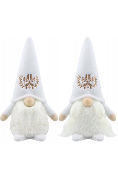 NO BRAND Ornament de Crăciun, 2 bucăți, decorațiune albă pentru bradul de Cră...