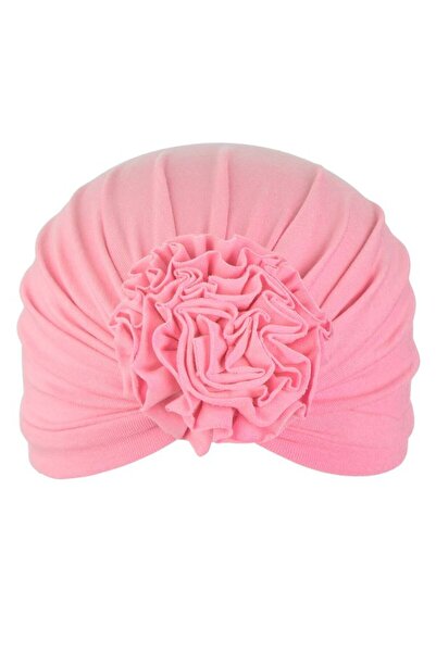 SHOPIENS Caciulita tip turban roz cu floare 3D pentru bebelusi Shopiens®