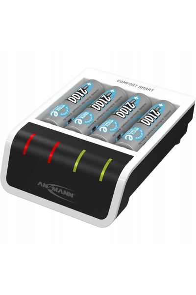 ANSMANN ÎNCĂRCĂTOR Comfort Smart cu 4x baterii reîncărcabile AA 2100 mAh