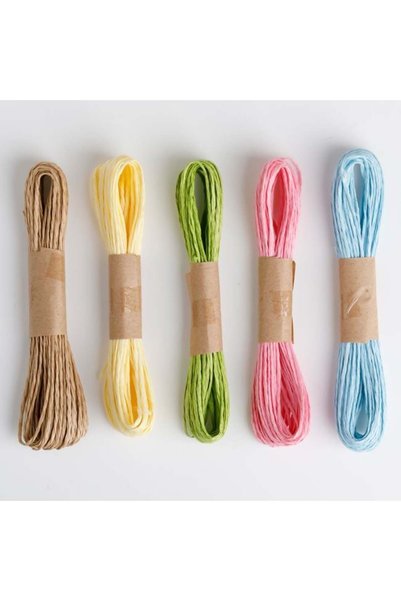 ANTBRO Set 5 Sfori din Hârtie în Diverse Culori 10m pentru Proiecte DIY, ANTBRO®
