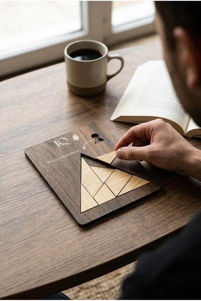 LAZORİAE Joc de inteligență din lemn, Puzzle Triunghi IQ, Jocuri educative, J...