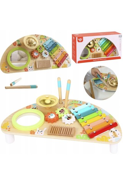 Tooky Toy Instrument Multifuncțional Centru Muzical Xilofon Răzătoare de dinți