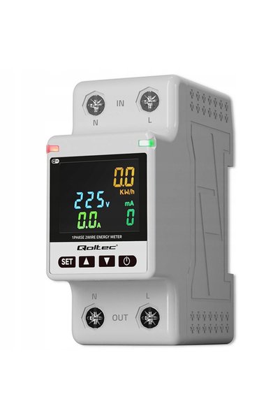 Qoltec Contor de energie Wifi 63A Tuya Monofazat cu control LCD