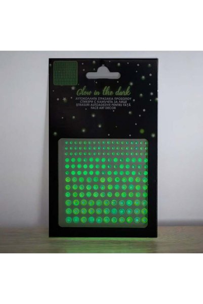 SHOPIENS Strasuri pentru machiaj decorativ fosforescente argintii irizate pen...