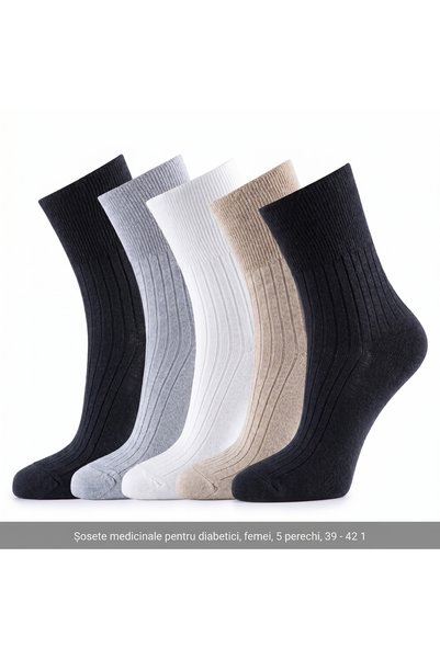 Grandia Medical Socks for Diabetics, Set of 5 Pairs, without Tight Stretchy ,...