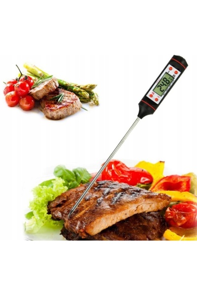 Rossner Termometru digital de bucătărie LCD cu sondă pentru carne, vin, prăji...