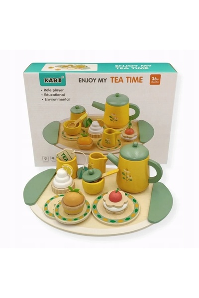abacıshop Set de ceai din lemn pentru copii 13 el. – Kabi 3+